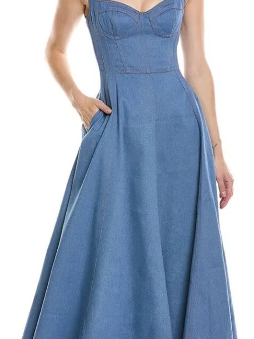 NICHOLAS Light Denim Anya Maxi Dress
